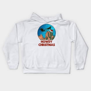 Western Cowboy Santa Howdy Christmas Matching Family Kids Hoodie